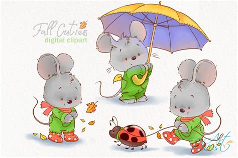 Fall Clipart Cute Mouse Clip Art Little Mouse Illustration 312681