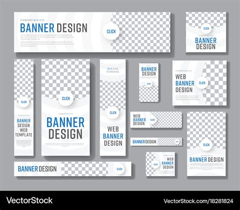 Design Of White Banners Of Standard Sizes Vector Image
