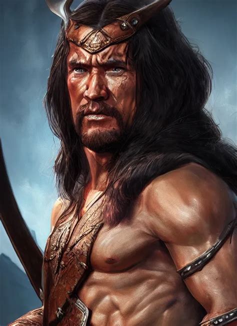 Comic Book Style Portrait Painting Of Conan The Stable Diffusion