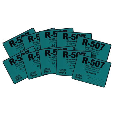 R 507 Refrigerant Label Pack10 Airstar Solutions