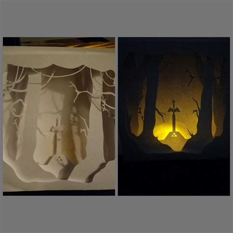 Legend Of Zelda Paper Art Light Box Shadow Box Art 3d Paper Art