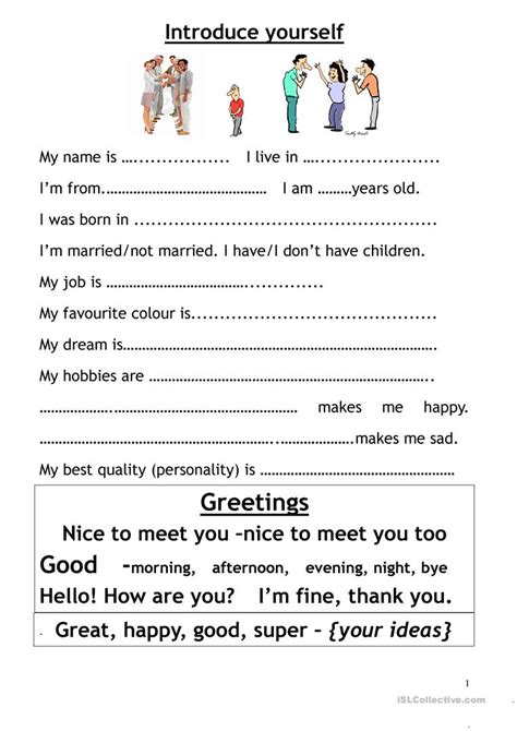 You'll learn how today, but first, let me tell you a story about myself when i was learning french. Introduce myself worksheet - Free ESL printable worksheets ...