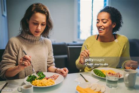 Women Eating Breakfast At Home High Res Stock Photo Getty Images