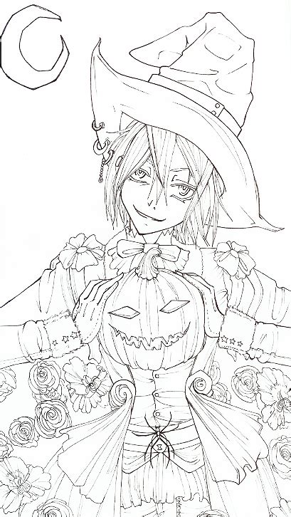 Anime Halloween Coloring Pages At Getdrawings Free Download
