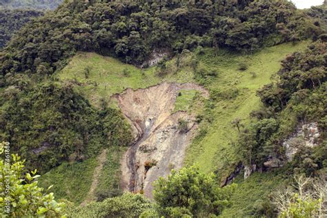 Landslide In The Ecuadorian Andes Provoked By Clearing Montane