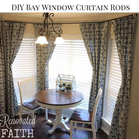 You want to be able to control the amount of light (and heat) that comes in the window, and you dont want to spend a small fortune doing it. diy-bay-window-curtain-rods - Renovated Faith