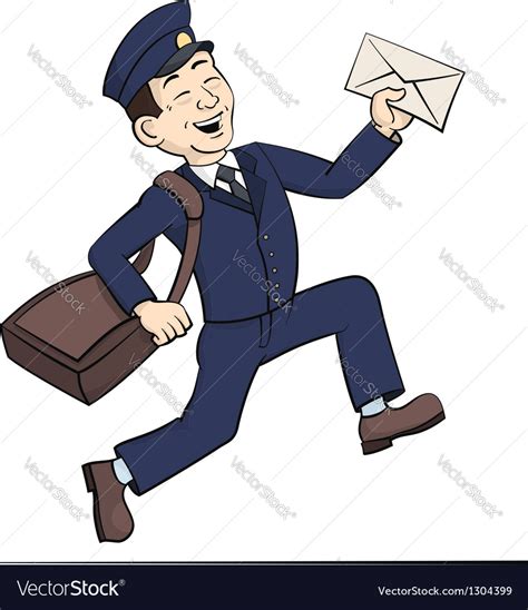 Funny Postman With Letter Royalty Free Vector Image