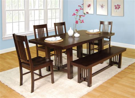 If you're considering the mix and match effect with a dining table with bench, make sure to measure the height of your current set of dining room chairs. 26 Big & Small Dining Room Sets with Bench Seating