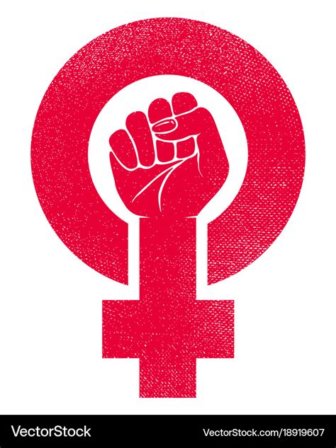 Female Gender Symbol With Raised Fist Royalty Free Vector