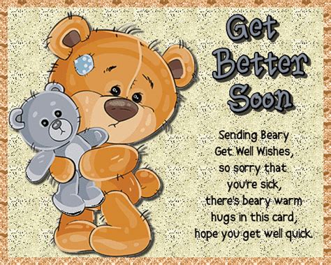 Beary Get Well Wishes Free Get Well Soon Ecards Greeting Cards 123