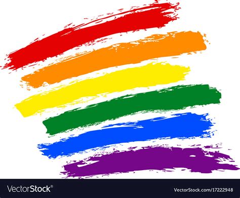 brush stroke rainbow flag lgbt movement royalty free vector