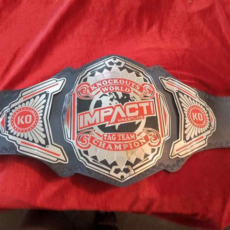 Red Tna Knockouts World Impact Tag Team Championship Leather Etsy