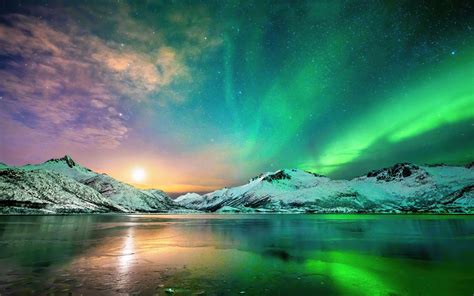 Aurora Northern Lights Podczas Nighttime 4k Natura Hd Desktop Tapety