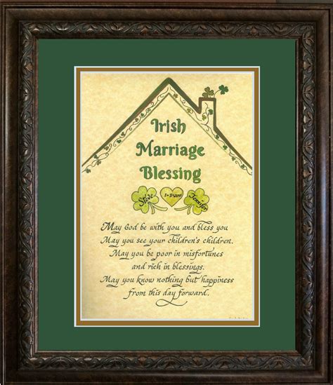 Irish Blessing Wedding Marriage Blessing With Shamrocks And Heart