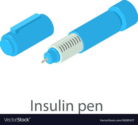 Insulin Pen Icon Isometric Style Royalty Free Vector Image