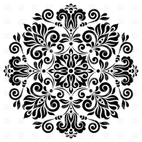 Round Graphic Floral Pattern Stock Vector Image Mandalas Floral