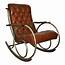 Antique Brass Steel & Leather Rocking Chair  Chairish