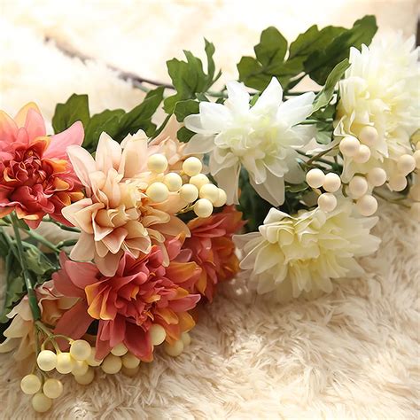 Artificial Flowers Fall Vivid Fake Leaf Wedding Flower Bridal Bouquets