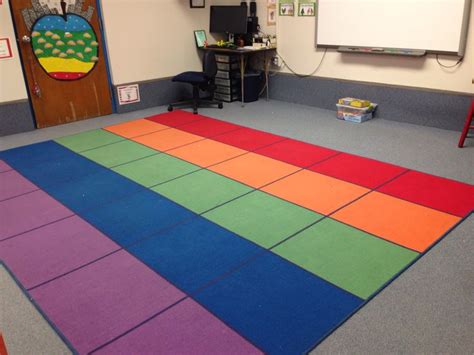 Do you want to learn more about carpets? Rainbow square carpet from lakeshore | Classroom rugs ...