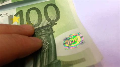 Banknote 100 Eur Bill Real Vs Fake Youtube