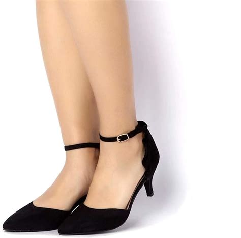 Maxmuxun Womens Ankle Strap Kitten Heel Dress Pumps Court Shoes Amazon