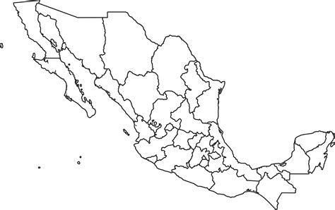 Mapa De La Republica Mexicana Division Politica Sin Nombres Mapa