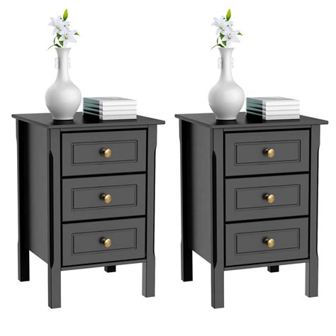 Nightstands should be pleasing to the eye and have enough storage to keep whatever you need at arm's reach. Home | Tall nightstands, Black end tables, Table storage
