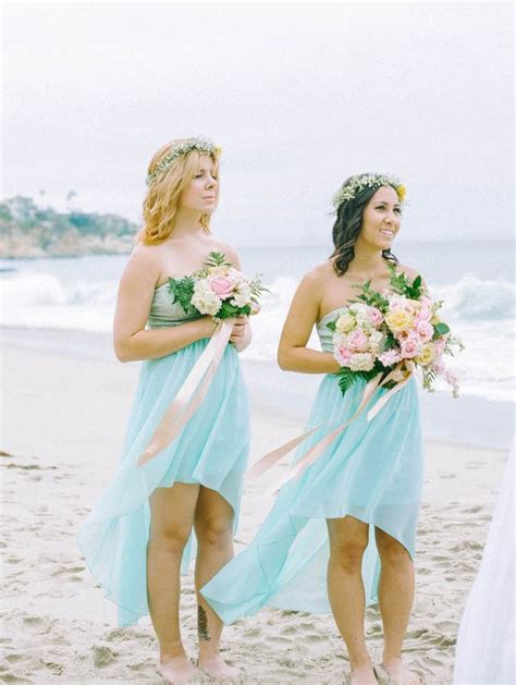 Intimate Laguna Beach Wedding 22 Ruffled Beach Bridesmaid Dresses