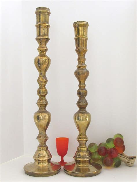 5 out of 5 stars. Gigantic Brass Candle Holders Floor Standing Antique