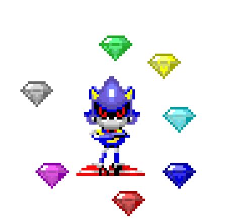 Metal Sonic W Chaos Emeralds Pixel Art Maker