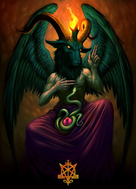 Baphomet Painting Omega Black Evil Art Satanic Art Dark Fantasy Art