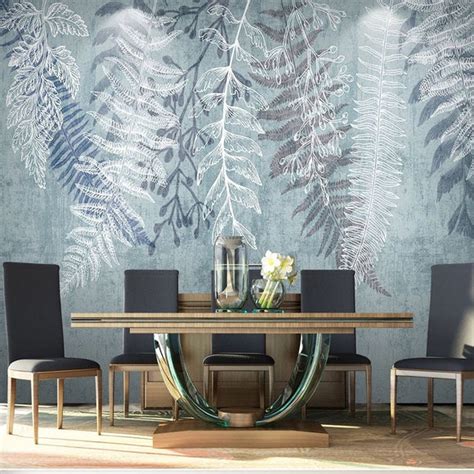 Custom Wallpaper Mural Modern Tropical Plant Leaves Bvm Home