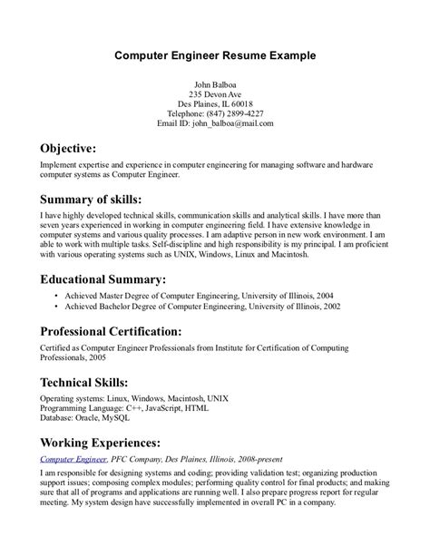 Check out our free example Resume Objective Examples Computer Engineer - Lebenslauf ...