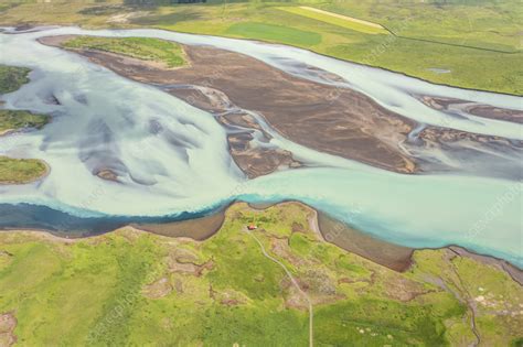 Aerial View Of Olfusa River Olfus Iceland Stock Image F0395465