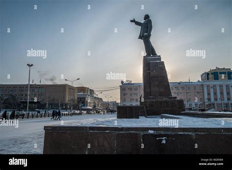 A Statue Of Lenin In Yakutsk In Siberia Yakutsk Is The Second Coldest