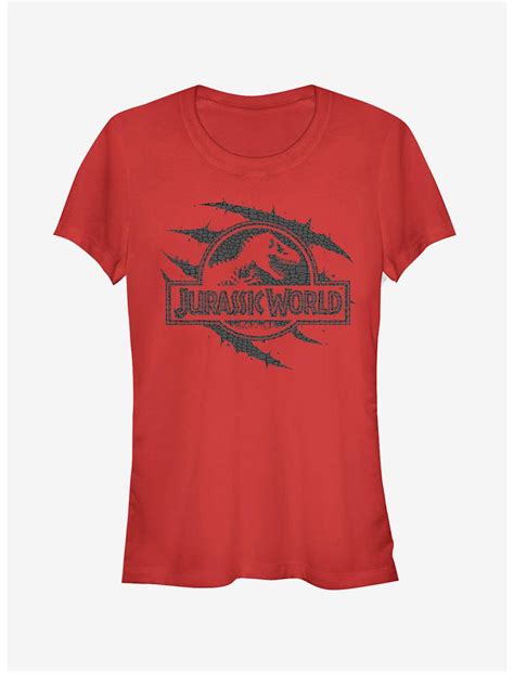 Jurassic World Fallen Kingdom Logo Scales Slash Girls T Shirt Red Hot Topic