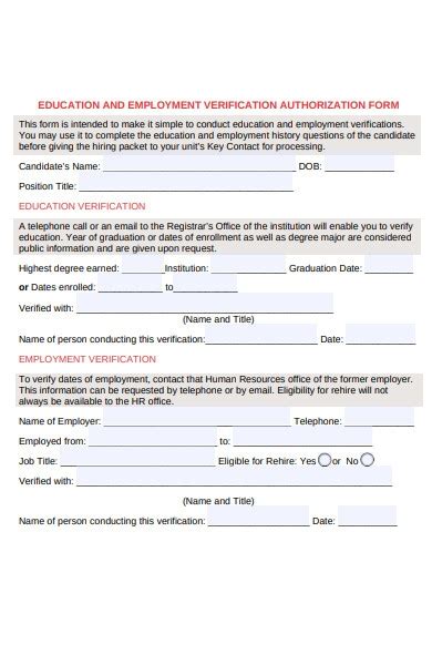 Sample employment verification letter and templates, to confirm a person is or was employed by a company, with tips for writing and requesting. FREE 51+ Employment Verification Forms in PDF | Ms Word