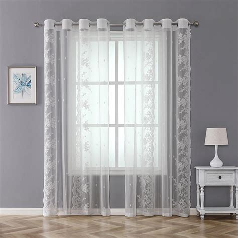 European White Lace Sheer Curtains For Living Room Bedroom Window Tulle