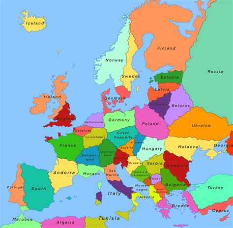 Map Of Europe Assigning Each Country The Territory Closest To Their