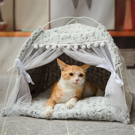 Sweet Princess Cat Bed Foldable Cats Tent Dog House Bed Kitten Dog