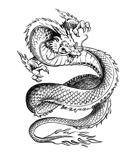 Illustration about hand drawn silhouette dragon.chinese dragon tattoo.black and white traditional japanese dragon.dragon coloring book. Japanese Dragon Tattoo Drawing at GetDrawings | Free download