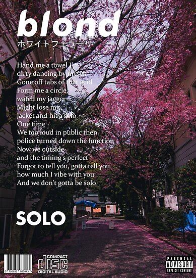 Frank Ocean Blonde Solo Poster By Pilowtek Redbubble