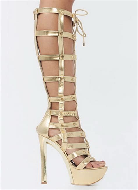 Gold Gladiator Heels