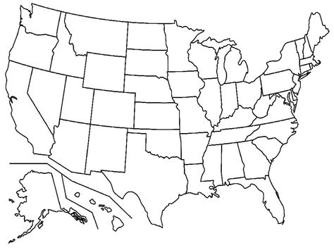 Unlabeled Map Of The United States Map Vector