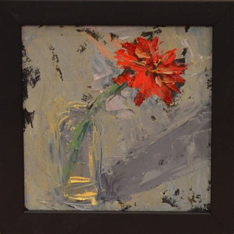 Artfinder Red Zinnia By Kristina Sellers Painted With A Palette