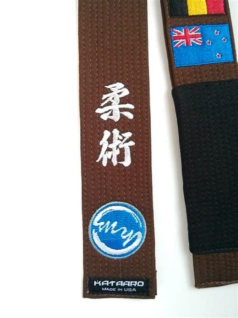 Embroidered Deluxe Jujitsu Rank Belt Jujitsu Bjj Belts New Zealand Flag