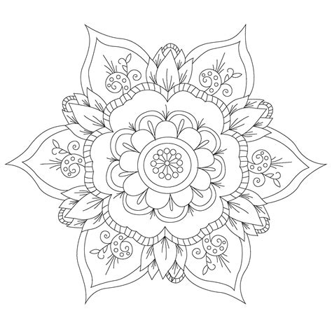 Joli Mandala En Forme De Fleurs Coloriage Mandalas Pour Enfants