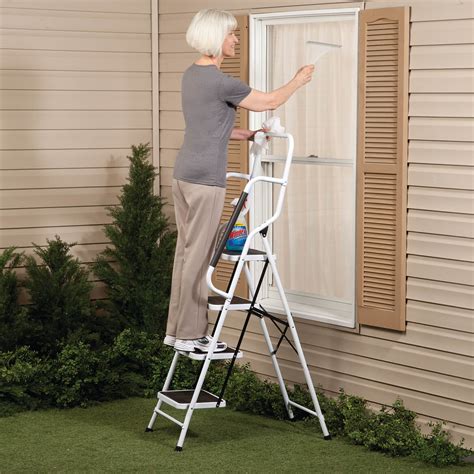 Folding Four Step Ladder With Handrails Miles Kimball