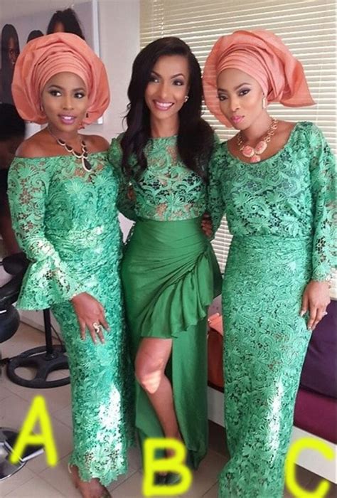 Buy Green Nigerian Long Bridesmaid Dresses Long