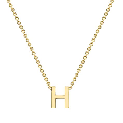 Goldsmiths 9ct Yellow Gold Letter H Pendant 1190157 Goldsmiths